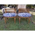A Pair of French Style Ornately Carved & Gilded Slipper Chairs
