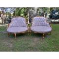 A Pair of French Louis XV Style Extra Large Carved and Gilded Bergere Chairs