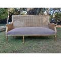 A French Style Hand-Gilded Bench / Settee With Rattan Back