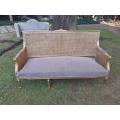 A French Style Hand-Gilded Bench / Settee With Rattan Back