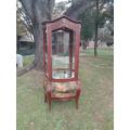 An Early 20th Century French Kingwood Vitrine with Gilt Metal Mounds and Painted Panel