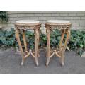 A Pair of 20th Century French Style Gilt Side Tables with Marble Tops