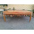 A 20th Century French Walnut and Inlaid Coffee Table with Gilt Mounts