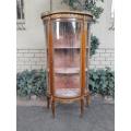 A Rare 19th Century French Walnut Vitrine / Display Cabinet with Gilt Metal Mounts, Marble Top, K...