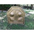 Solid Brass Repousse Fire Screen, Hand Hammered Detailing