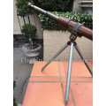Vintage Newbold& Bulford Brass & leather Telescope with Stand - London