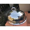 Silver plated Food Dome with Greek Key Design