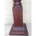 Carved mahogany pillar / plinth with fluted stem and square base