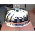 Large oval food dome with crest 46cm