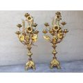 RARE Pair of Antique French Altar bronze candle holders Circa 19th Century