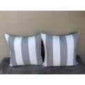 Grey and White Stripe Cushion (Single) 550 x 550 ND