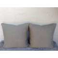 Khaki Imported English Linen Cushion (Single) 600 x 600 ND