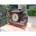 A Victorian Wooden Cased Mantle Clock - ND