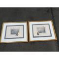 A Pair Of Signed Oil And Water Colour Prints Of Battle Ships