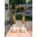 19th Century pair of French ormolu bronze candelabras