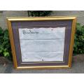 A Circa 1897 Framed Indenture In Pen And Ink On Parchment, Signed, And Bears Wax Seal
