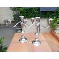 A Pair Of 20th Century Gorham Silver Plate Three Light Candelabras Candle Holders  Convertible ...