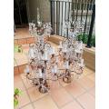 A 20th Century Large Pair Of French Style Crystal Lamps Electrified