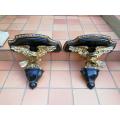 A 20th Century Pair Of Carved Wall Sconces