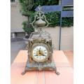 A late 19th/Early 20th Century French brass clock With Pendulum and Key