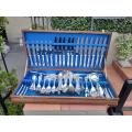 A Twelve Place English Mutual Sheffield  Twelve Place Silverplate Cutlery Set In Canteen