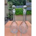A Pair Of Two Cut Crystal Liqueur Decanters