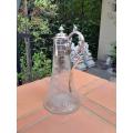 An Antique Victorian Hand-Cut Crystal Claret Jug with Silver plate mount