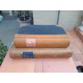 An Antique Set of Two Large Decorative Leger and Minute Books with Leather.