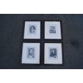 Set of 4 Framed Portrait Prints