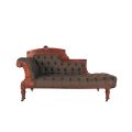 Victorian Eastlake Chaise Circa 1870/1890 (upholstered English linen deep buttoned upholstery)