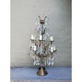 French Style Gallery Brass and Crystal Table Lamp in a Gold Finish (Large)