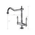 GBB023- Brushed Gold Large Spout, Dual-Lever Swivel Mixer