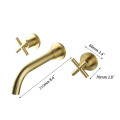 TBG045- Brushed Gold Dual Handle Wall Mounted Mixer
