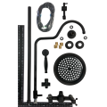 BTB014- Blackened Brass wall mounted, dual handle shower set