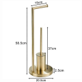 TTB065- Brass Floor Standing Toilet Brush and Roll Holder