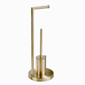 TTB065- Brass Floor Standing Toilet Brush and Roll Holder