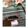 TBTF018- Brass Toilet Roll Holder with Phone Shelf