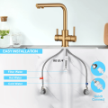 TTB068 - Brass Twin Kitchen Tap with Filter Water Outlet