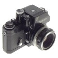 Nikon f black paint 35mm camera slr body photomic nikkor-h auto 1:2 f=50mm lens