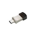 Transcend JetFlash 890 64GB USB 3.2 Gen 1 Type-A / Type-C Black and Silver USB Flash Drive TS64GJ...