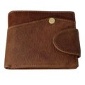 Premium Elegant Genuine Leather Stitch Design Wallet with Box Coffee
