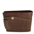 Premium Elegant Genuine Leather Stitch Design Wallet with Box Coffee