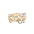 BRITISH JEWELLERS Cluster Ring in 14K Yellow Gold Plating and Crystals from Swarovski