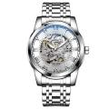 Retail: R1,999.00 TEVISE ® Men`s Skeleton Classic Steel Silver / White Watch BRAND NEW