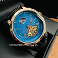 Retail: R2,899.00 TEVISE ® Men`s Namura Moonphase 45mm Tourbi Automatic Leather Watch BRAND NEW