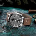 Retail: R1,699.00 MEGIR Men`s Dual Time Chronograph Date 42mm Ionic Black / Leather Watch