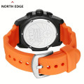 must look!! NORTH EDGE Men `s Evoque 2 Solar Drive Watch - Orange, Solar Powered