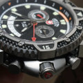 Retail: R22,999.00 CX Swiss Military TYPHOON Yacht Timer TITANIUM Scuba Chronograph Watch