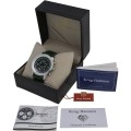 Retail: R14,000.00 Krug-Baumen Men's Air Traveller 46mm Diamond 25th Anniversary Emerald Watch