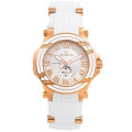 Retail: $1495 /R18,000.00 Aquaswiss Women Bolt L with 22 Diamonds 18K Gold Plating Silicone Band